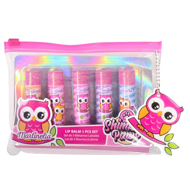 MARTINELIA Shimmer Paws Lip Balm Cosmetic Bag Owl L-30494