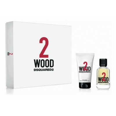 DSQUARED2 2 Wood SET: EDT 100ml + shower gel 100ml + card holder