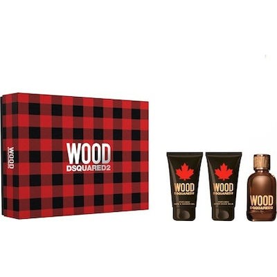 DSQUARED2 Wood Pour Homme SET: EDT 50ml + shower gel 50ml + aftershave balm 50ml