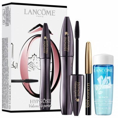 LANCOME Hypnose Volume-A-Porter SET: Mascara 01 6.5ml + Crayon Khol 01 0.7g + Cleanser 30ml