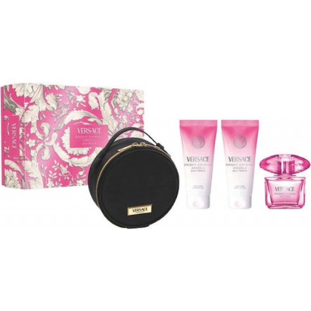 VERSACE Bright Crystal Absolu SET: EDP 90ml + body lotion 100ml + shower gel 100ml + pouch