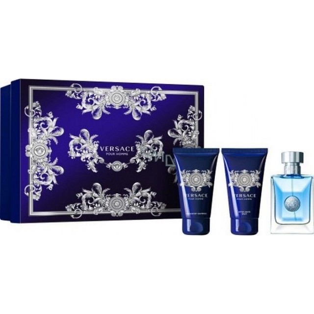 VERSACE Pour Homme SET: EDT 50ml + aftershave balm 50ml + hair body shampoo 50ml