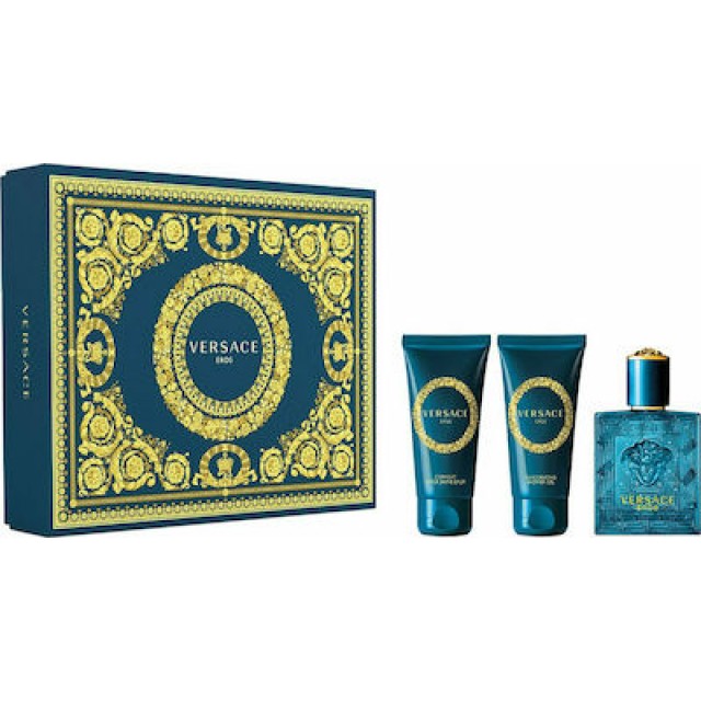 VERSACE Eros Pour Homme SET: EDT 50ml + aftershave balm 50ml + shower gel 50ml